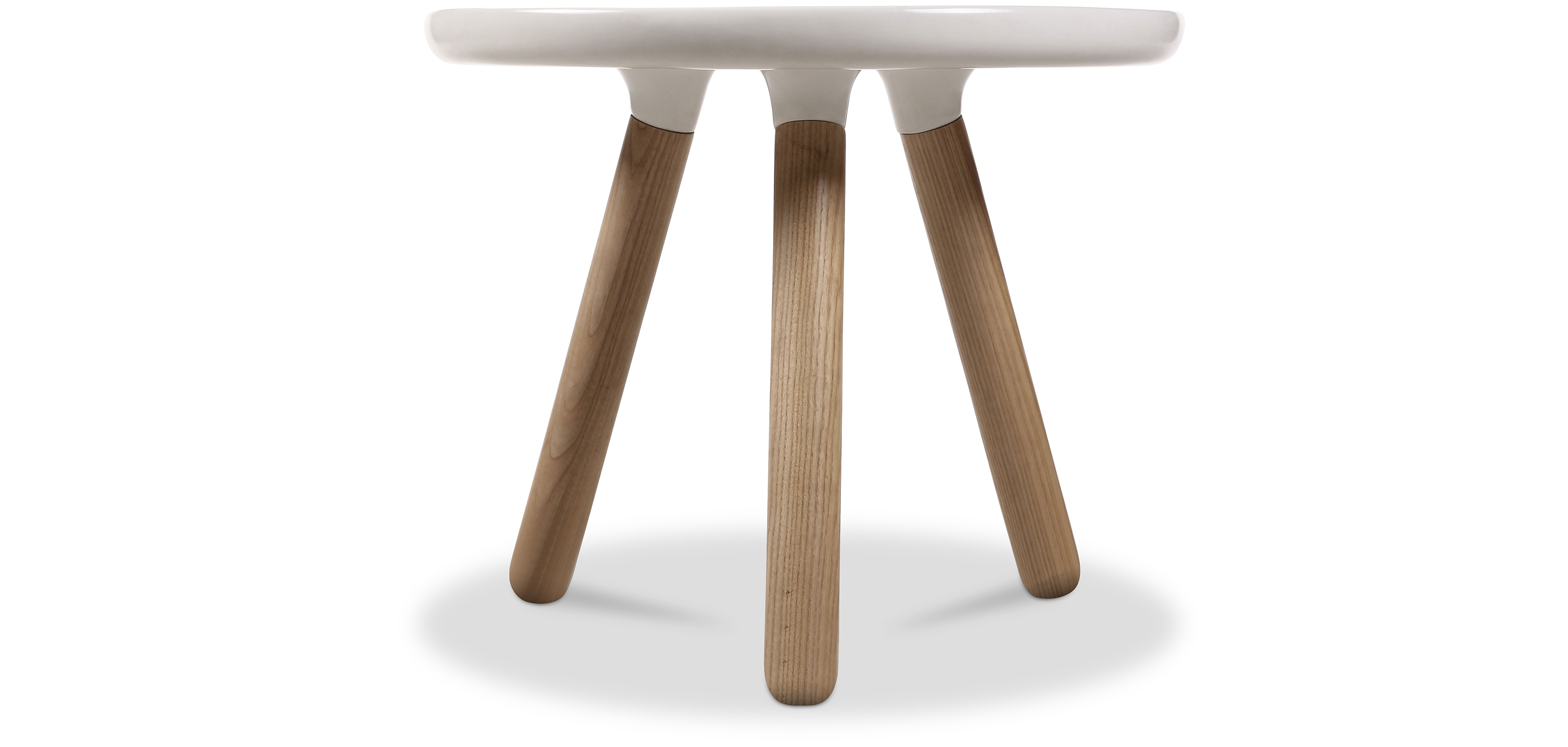 Scandinavian Style Round Coffee Table White Fiberglass