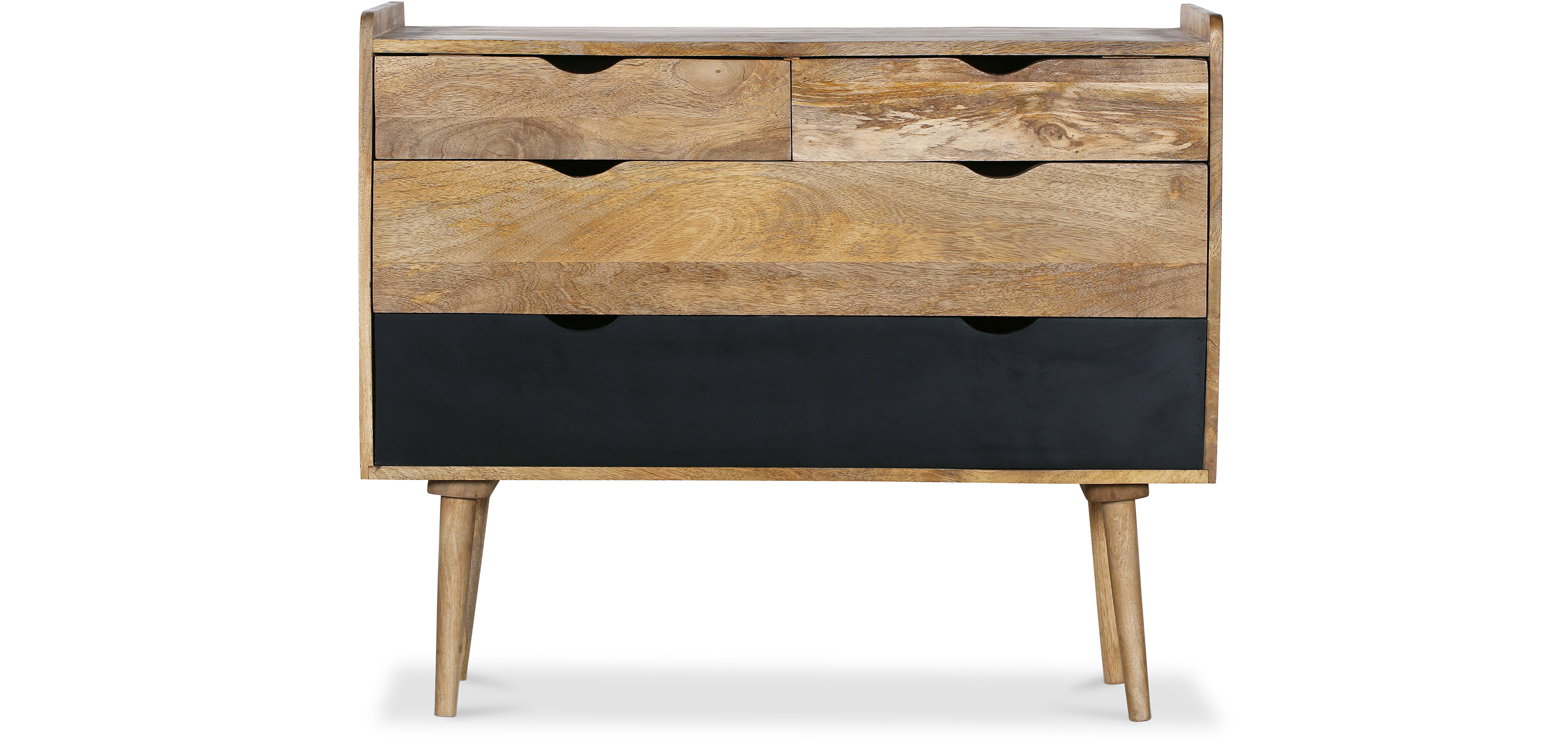 Industrial Vintage Black Wooden Sideboard