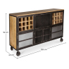 Buy Wine Cabinet with Wheels - Industrial Design - Davo Steel 58585 in the United Kingdom