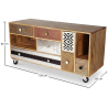 Buy Wooden TV Cabinet - Vintage Design with Print - Midu Natural wood 58493 - in the UK