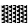 Buy Triangles Design Rug - Wool - Trya White / Black 58452 - in the UK