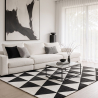 Buy Triangles Design Rug - Wool - Trya White / Black 58452 - prices