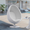 Buy Armchair Ele Chair - White Exterior - Fabric Black 13192 - prices