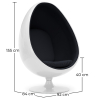 Buy Armchair Ele Chair - White Exterior - Faux Leather Black 13193 - in the UK