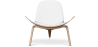 Buy Design Armchair - Scandinavian Armchair - Upholstered in Leather - Luna White 16776 - in the UK