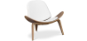 Buy Design Armchair - Scandinavian Armchair - Upholstered in Leather - Luna White 16776 in the United Kingdom