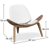 Buy Design Armchair - Scandinavian Armchair - Upholstered in Leather - Luna White 16776 - in the UK