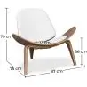 Buy Design Armchair - Scandinavian Armchair - Upholstered in Leather - Luna White 16776 - prices