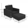 Buy Kanel Armchair with Matching Ottoman - Cashmere Black 16513 - in the UK