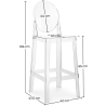 Buy Bar stool with backrest Victoire - 65cm - Design Transparent Transparent 58805 - in the UK