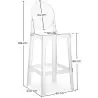 Buy Bar stool with backrest Victoire - 65cm - Design Transparent Transparent 58805 in the United Kingdom