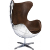 Buy Bold Chair Aviator Armchair - Microfiber Aged Leather Effect Brown 25627 home delivery