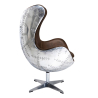 Buy Bold Chair Aviator Armchair - Microfiber Aged Leather Effect Brown 25627 at MyFaktory