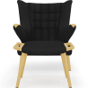 Buy Gerth Armchair with Matching Ottoman  Black 16766 - in the UK