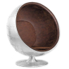 Buy Ball Chair Aviator Armchair - Microfiber Aged Leather Effect Brown 26718 - in the UK