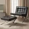 Buy City Armchair with Matching Ottoman - Faux Leather Black 13183 - prices