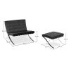 Buy City Armchair with Matching Ottoman - Faux Leather Black 13183 in the United Kingdom