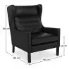 Buy 2204 Armchair - Premium Leather Black 50102 - in the UK