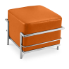 Buy SQUAR Footrest (Ottoman) - Faux Leather Orange 55762 - in the UK