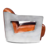 Buy Design Armchair Churchill Lounge - Premium Leather & Steel Steel 48374 at MyFaktory