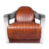Buy Design Armchair Churchill Lounge - Premium Leather & Steel Steel 48374 - in the UK