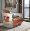 Buy Design Armchair Churchill Lounge - Premium Leather & Steel Steel 48374 - prices