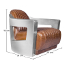 Buy Design Armchair Churchill Lounge - Premium Leather & Steel Steel 48374 at MyFaktory