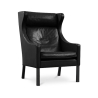 Buy 2204 Armchair with Matching Ottoman - Premium Leather Black 15450 with a guarantee