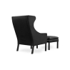 Buy 2204 Armchair with Matching Ottoman - Premium Leather Black 15450 in the United Kingdom