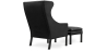 Buy 2204 Armchair with Matching Ottoman - Premium Leather Black 15450 home delivery