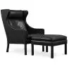 Buy 2204 Armchair with Matching Ottoman - Faux Leather Black 15449 at MyFaktory