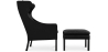 Buy 2204 Armchair with Matching Ottoman - Faux Leather Black 15449 in the United Kingdom