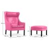 Buy 2204 Armchair with Matching Ottoman - Faux Leather Black 15449 - prices