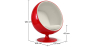 Buy Red Ballon Chair - Faux Leather White 19541 - in the UK