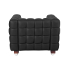 Buy Lukus Armchair with Matching Ottoman - Premium Leather Black 13187 in the United Kingdom