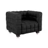 Buy Lukus Armchair with Matching Ottoman - Premium Leather Black 13187 - in the UK