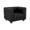 Buy Lukus Armchair with Matching Ottoman - Premium Leather Black 13187 - in the UK