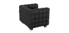 Buy Lukus Armchair with Matching Ottoman - Premium Leather Black 13187 with a guarantee