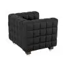 Buy Lukus Armchair with Matching Ottoman - Premium Leather Black 13187 in the United Kingdom