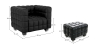 Buy Lukus Armchair with Matching Ottoman - Premium Leather Black 13187 - prices