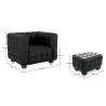 Buy Lukus Armchair with Matching Ottoman - Premium Leather Black 13187 with a guarantee