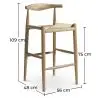 Buy Rope Design Bar Stool Boho Bali - 75cm - Wood White 99958406 - prices