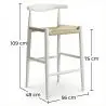 Buy Rope Design Bar Stool Boho Bali - 75cm - Wood White 99958406 - in the UK