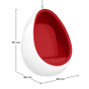 Buy Suspension Ele Chair Style - White Exterior - Fabric Red 16504 home delivery