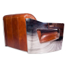 Buy Design Sofa Churchill Lounge - 2 places - Premium Leather & Stainless Steel Vintage brown 48369 in the United Kingdom