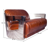 Buy Design Sofa Churchill Lounge - 2 places - Premium Leather & Stainless Steel Vintage brown 48369 - in the UK