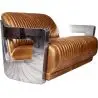 Buy Design Sofa Churchill Lounge - 2 places - Premium Leather & Stainless Steel Vintage brown 48369 - prices