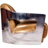 Buy Design Sofa Churchill Lounge - 2 places - Premium Leather & Stainless Steel Vintage brown 48369 in the United Kingdom