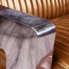 Buy Design Sofa Churchill Lounge - 2 places - Premium Leather & Stainless Steel Vintage brown 48369 - in the UK