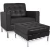 Buy Kanel Armchair with Matching Ottoman - Faux Leather Black 16514 - prices